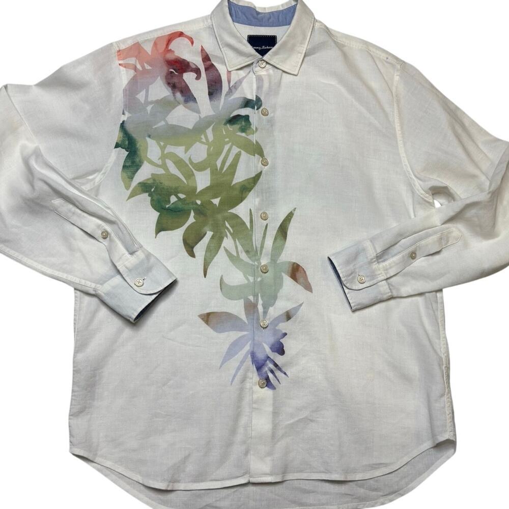 Tommy Bahama Linen Blend Tropical Shirt SZ L